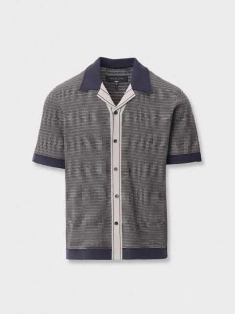 rag & bone Harvey Contrast-Trim Knit Camp Shirt
