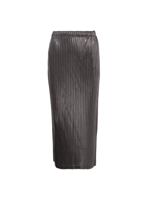 ISSEY MIYAKE Glossed Metal Pleats Pleated Skirt