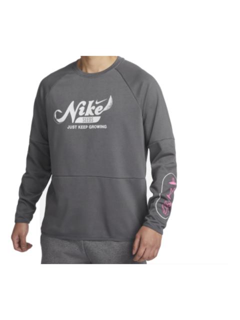 Nike Nike Dri-Fit Fleece Fitness Crew Neck Top 'Iron Grey' FN3290-068