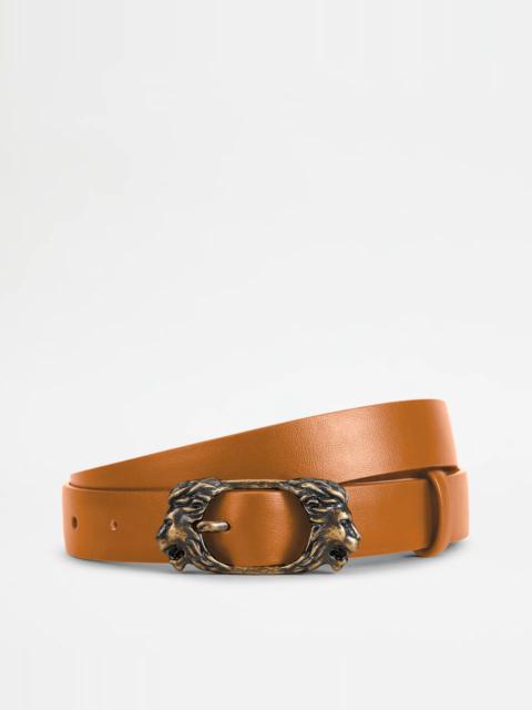 Tod's BELT IN LEATHER - BROWN