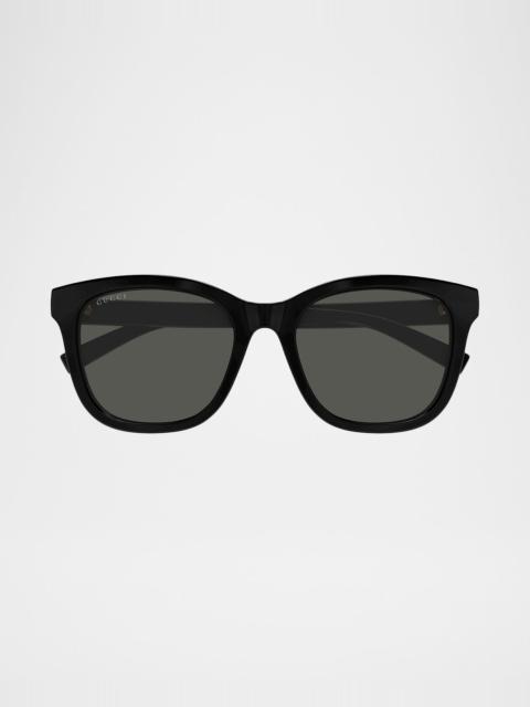 GUCCI Lines 55mm Acetate Square Sunglasses