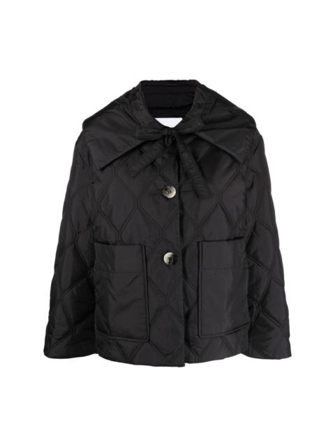 GANNI spread-collar quilted jacket