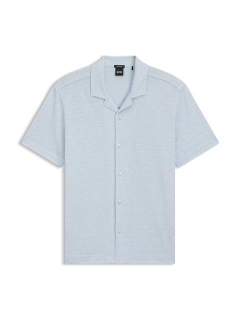 BOSS REGULAR-FIT SHIRT IN COTTON AND LINEN