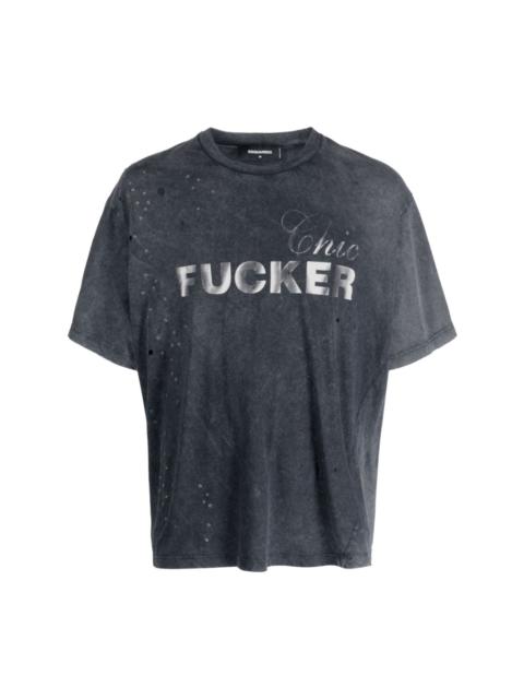 DSQUARED2 graphic-print distressed T-shirt