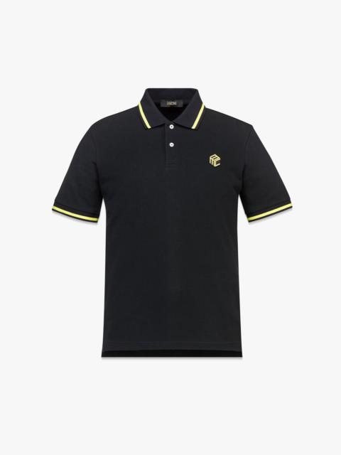 MCM Men’s Cubic Monogram Polo Shirt in Organic Cotton