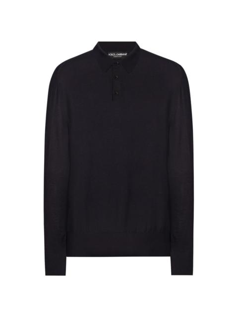 Polo-collar sweatshirt