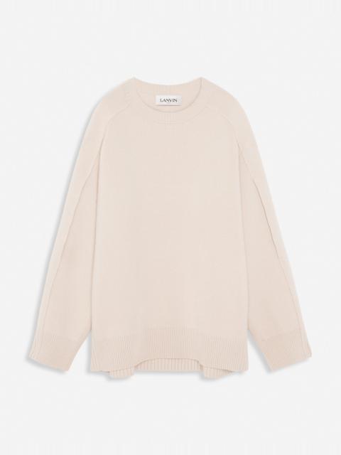 Lanvin WOOL AND CASHMERE ROUND-NECK CAPE SWEATER
