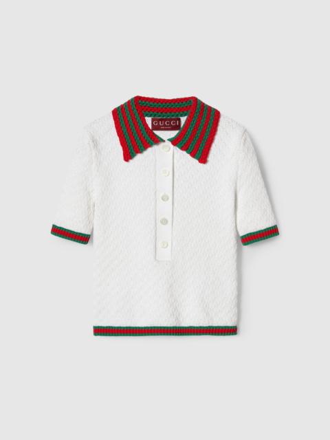 GUCCI Cotton lace polo T-shirt