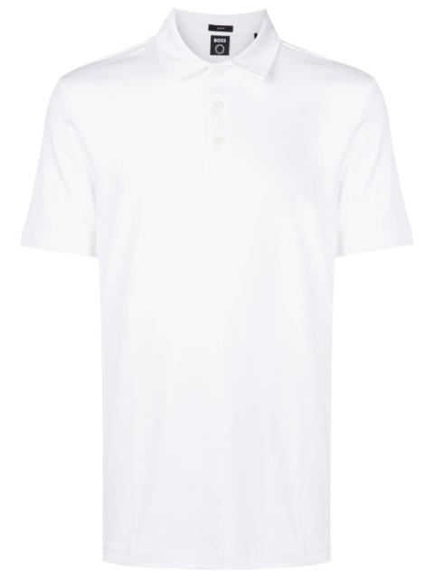 BOSS logo-print organic cotton polo shirt