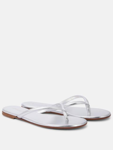 Gianvito Rossi Calypso metallic leather thong sandals