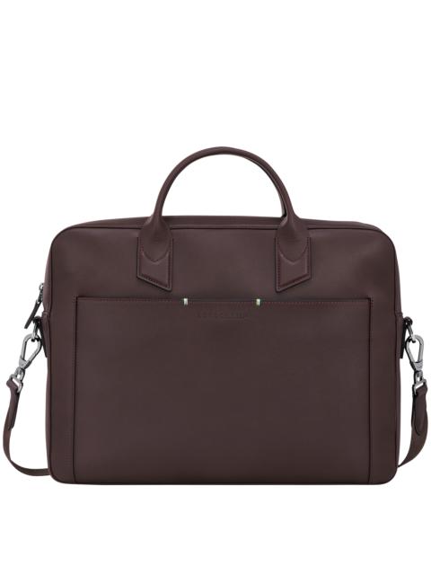 Longchamp sur Seine M Briefcase Mocha - Leather