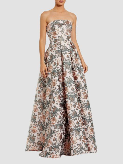 MAC DUGGAL Women's Floral Brocade Strapless Gown - Gold Multi