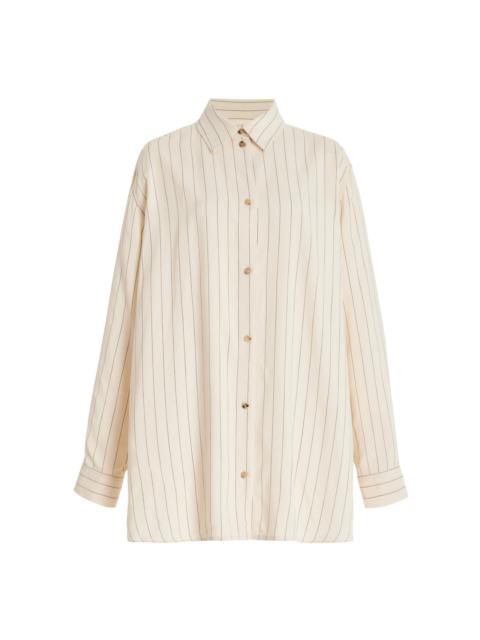 TOTEME Oversized Pinstriped Shirt white