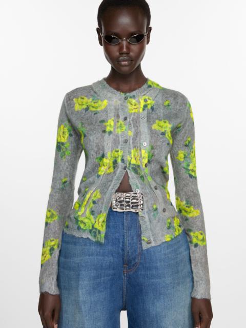 Acne Studios Layered mohair cardigan - Grey/multi