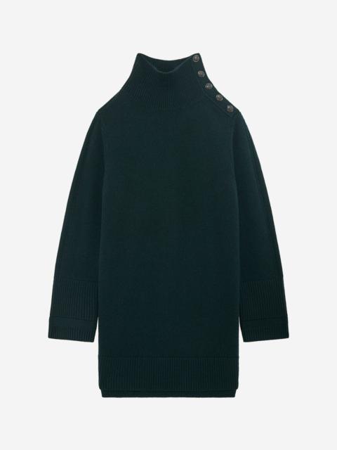 The Kooples SHORT DRESS IN GREEN WOOL