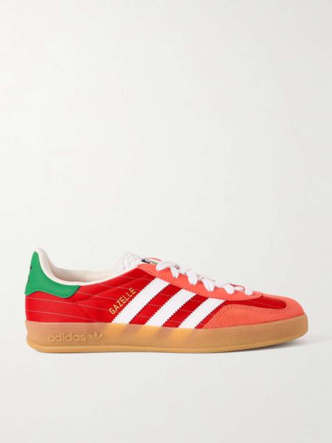 adidas Originals Gazelle Indoor leather-trimmed suede sneakers