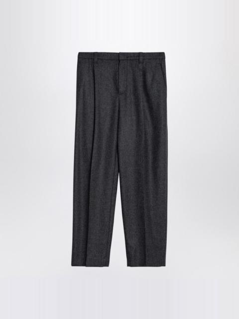 DARK GREY WOOL-BLEND TROUSERS