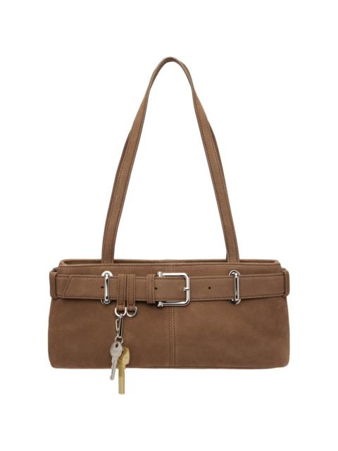 OSOI Brown Shoulder Brocle Mini Bag
