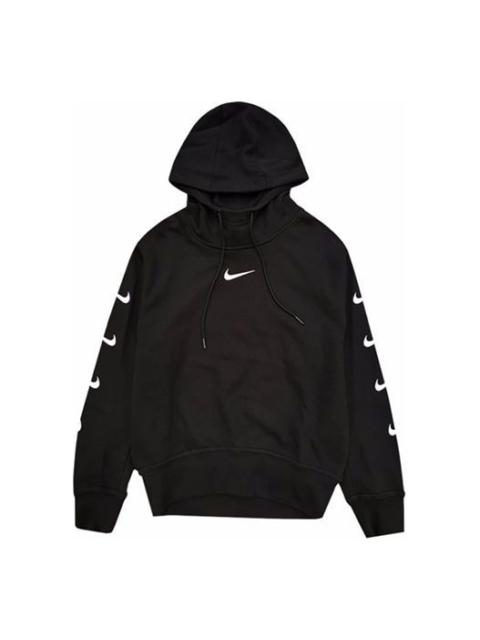 (WMNS) Nike Knit Logo Sports Hoodie 'Black' CD9032-010