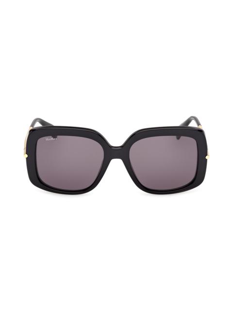 Max Mara Women's 55MM Oversized Square Sunglasses - Gold Black