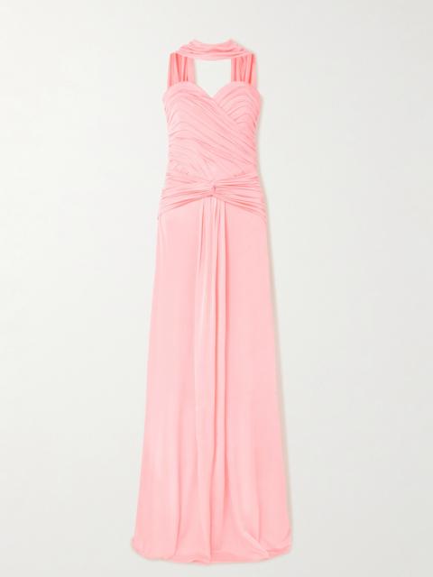 THE NEW ARRIVALS ILKYAZ OZEL Amanda Scarf-detailed Draped Jersey Gown