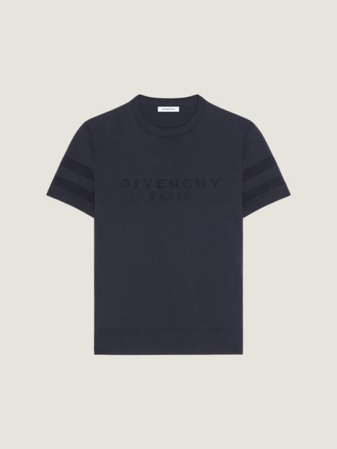 Givenchy T-SHIRT IN COTTON KNIT WITH GIVENCHY PARIS JACQUARD