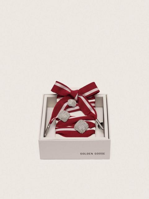 Golden Goose Skins two-tone laces with three silver charms