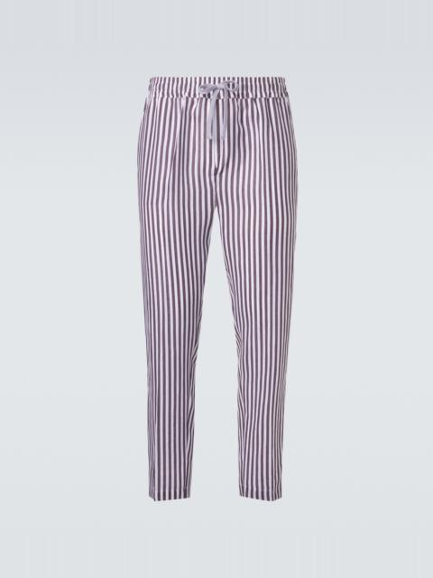 FEDELI Striped linen straight pants