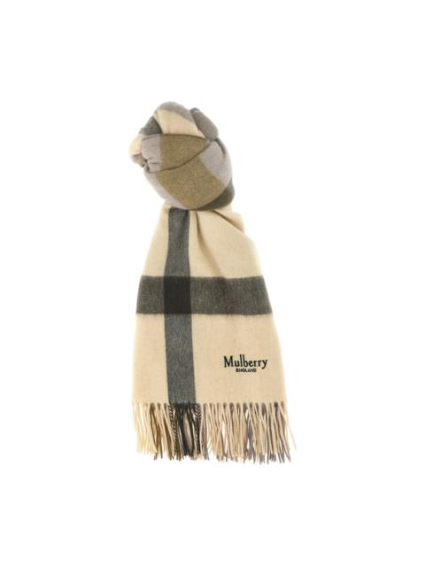 Mulberry checked wool scarf