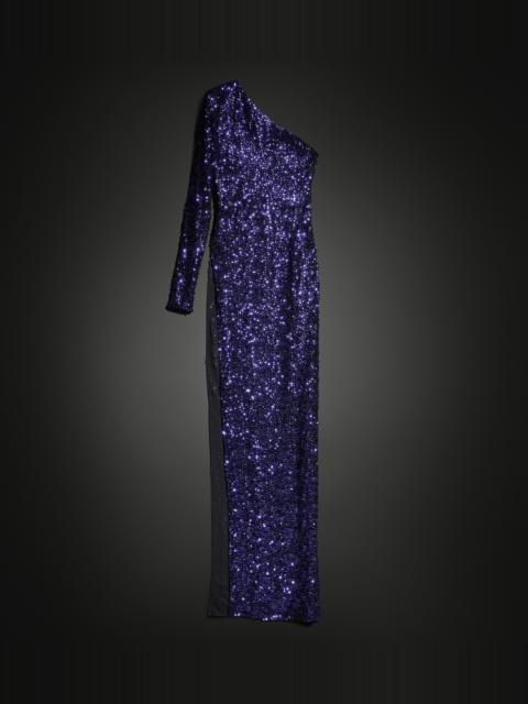 GUCCI Embroidered silk georgette long dress