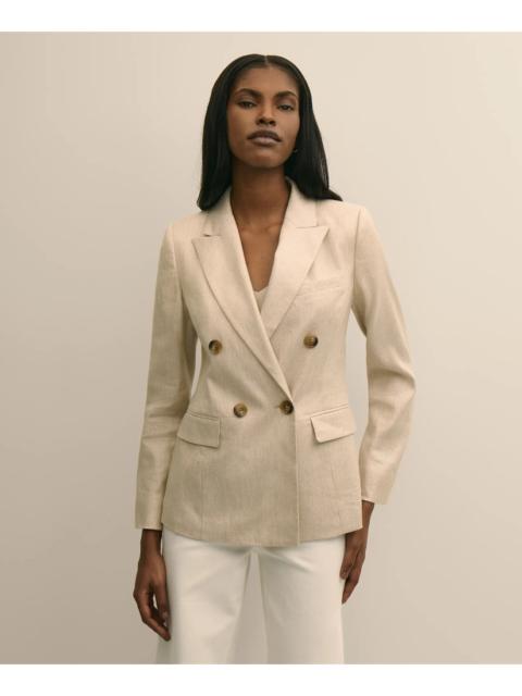 Brooks Brothers Linen Blend Double-Breasted Jacket
