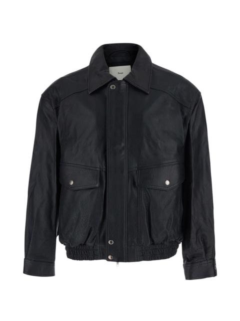 Dunst panelled leather jacket