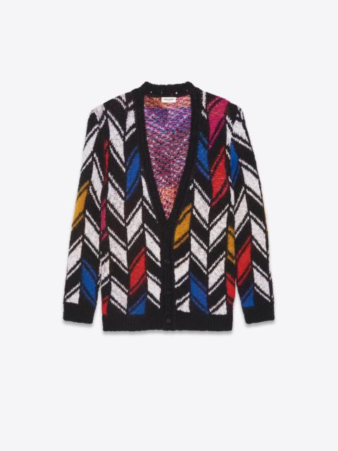 SAINT LAURENT cardigan in chevron jacquard