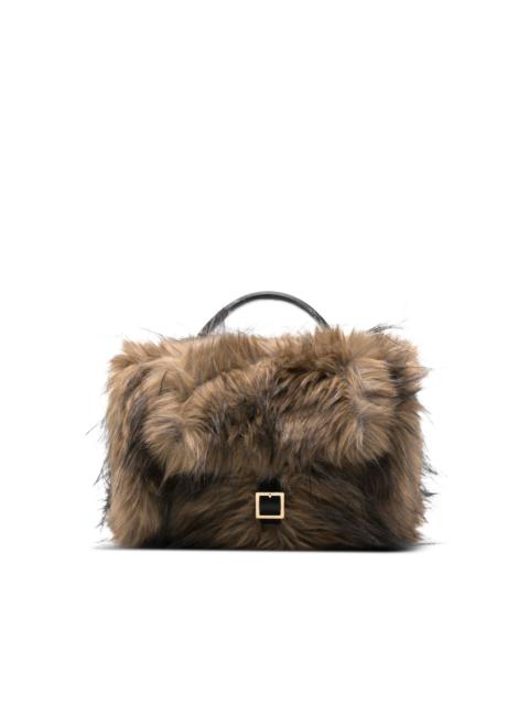 sacai faux fur tote bag