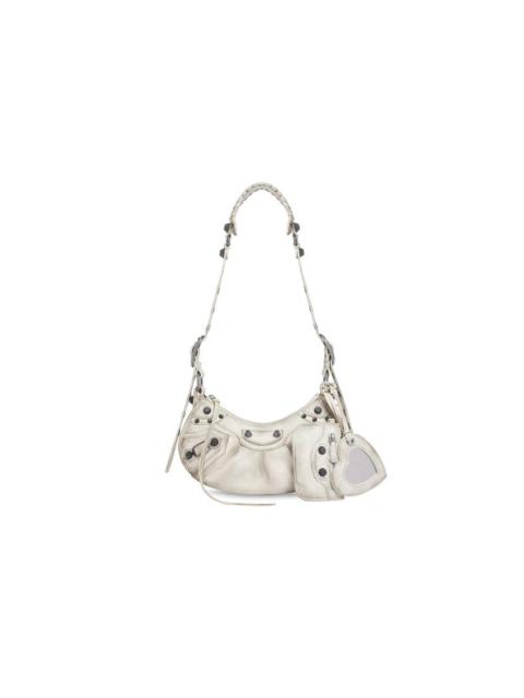 Women's Le Cagole Xs Shoulder Bag Dirty Effect in Optic White