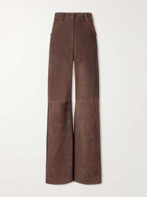 Brunello Cucinelli Mid-rise Straight-leg Suede Pants