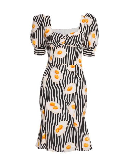 Moschino Women's Egg-Print Striped Midi Dress - Fantasy Print Black