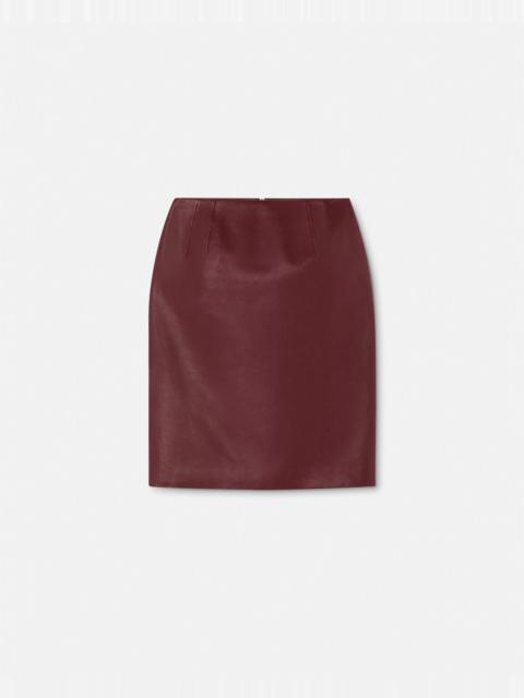 VERSACE Leather Pencil Midi Skirt