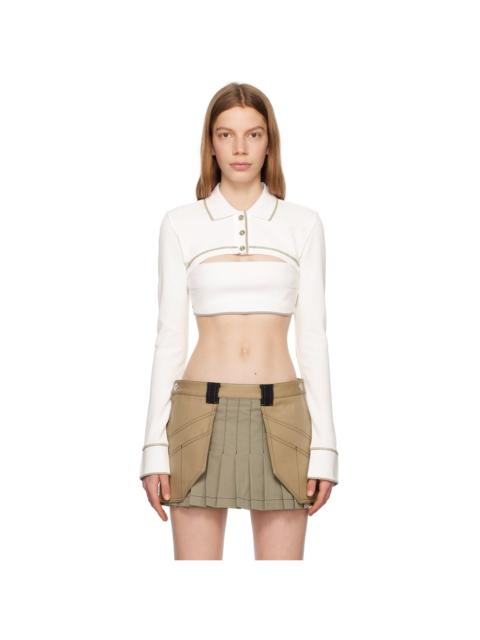 Dion Lee Off-White Shrunken Snap Polo