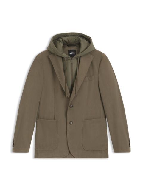 BOSS SLIM-FIT JACKET WITH INTEGRATED HOODIE