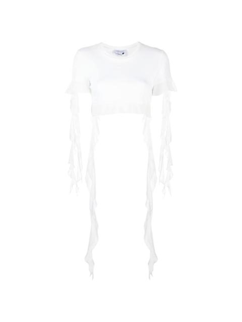 Blumarine ruffled cotton crop top