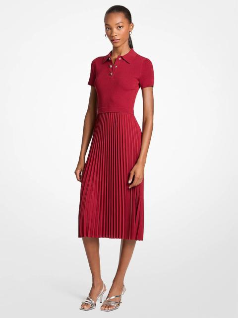 MICHAEL KORS Woven Polo Midi Dress