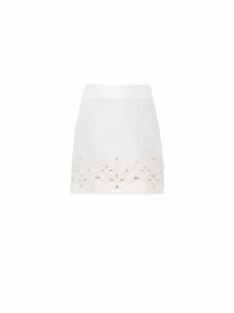 EMBROIDERED A-LINE MINI SKIRT