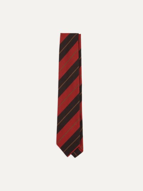 Drake's Red and Navy Multi Stripe Hand Rolled Cashmere Tie