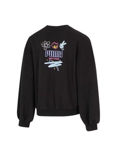 PUMA (WMNS) PUMA Graphic Sweatshirt 'Black' 537518-01