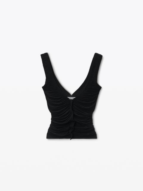 Alexander Wang Sheer Ruched Tank Top