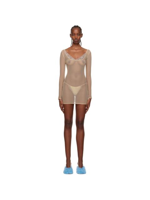 VAILLANT SSENSE Exclusive Tan Sheer Minidress