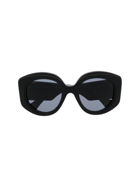 GUCCI round-frame logo plaque sunglasses