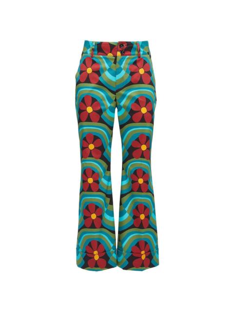 La DoubleJ Hendrix floral-print flared trousers