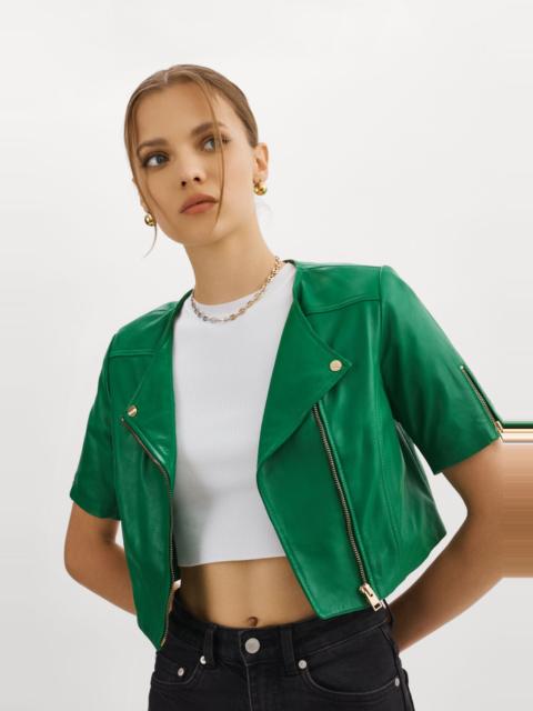 LAMARQUE KIRSI GOLD | Cropped Biker Jacket